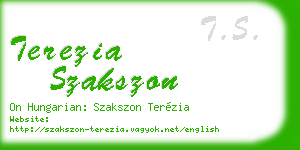 terezia szakszon business card